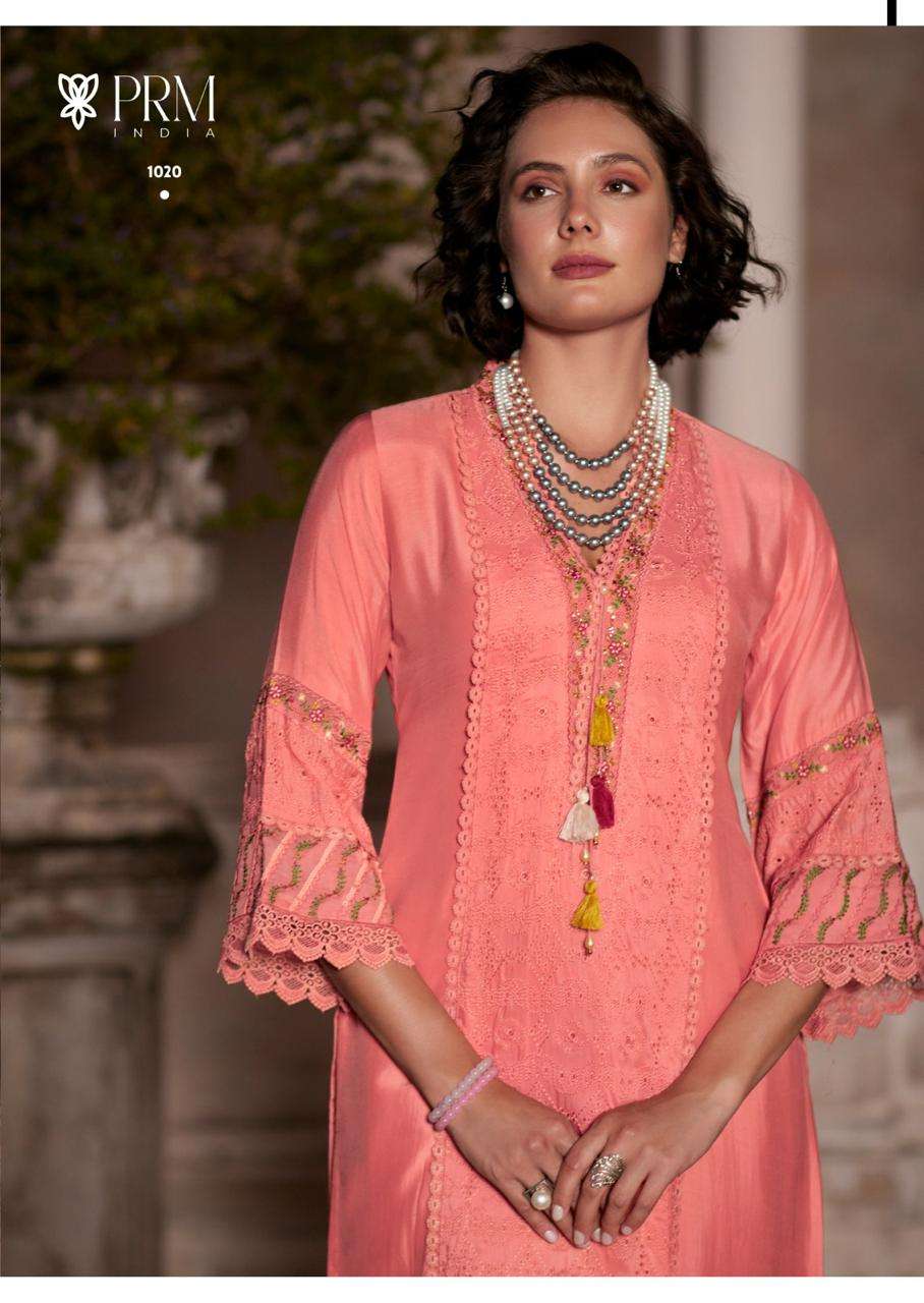 PRM INDIA LAUNCHING NEW PURE MUSLIN FABRIC KURTI SET BRI-ELLE CATALOG