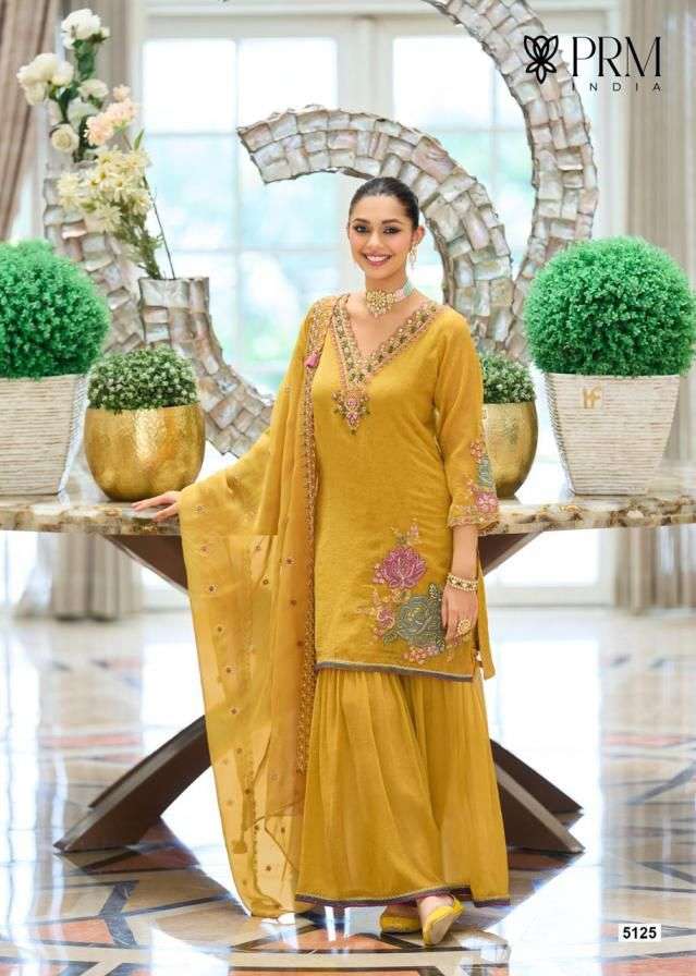 PRM INDIA LAUNCHING PURE ORGANZA CRUSH WITH EMBOS PRINT KURTI SET COLLECTION