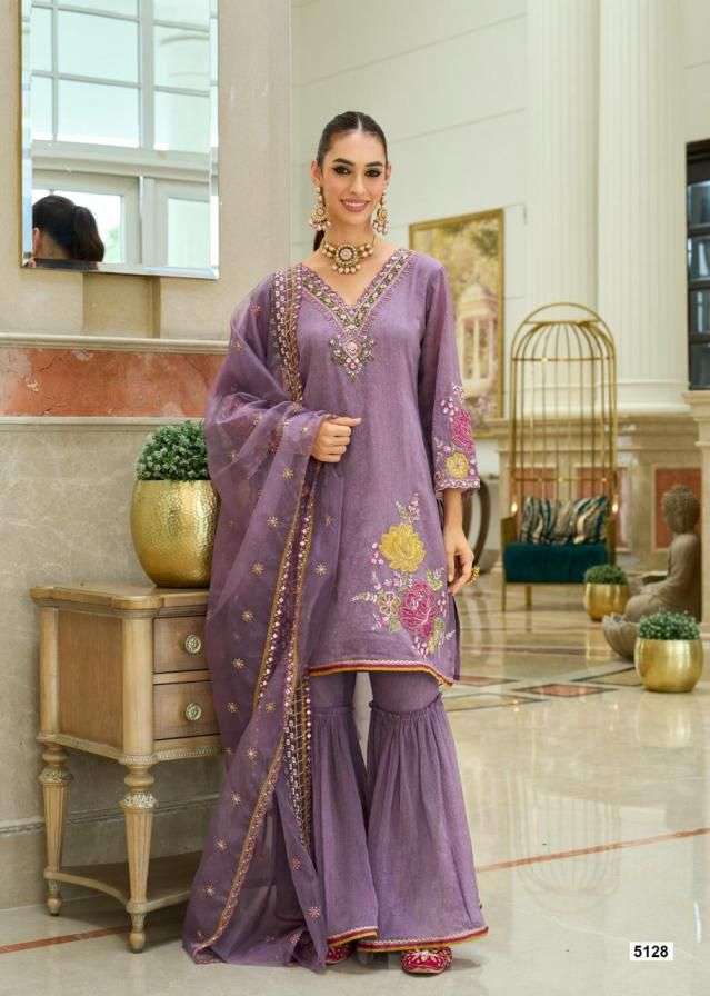 PRM INDIA LAUNCHING PURE ORGANZA CRUSH WITH EMBOS PRINT KURTI SET COLLECTION