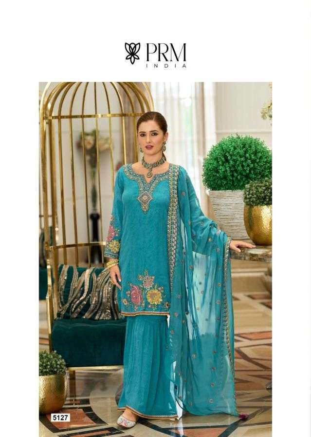 PRM INDIA LAUNCHING PURE ORGANZA CRUSH WITH EMBOS PRINT KURTI SET COLLECTION