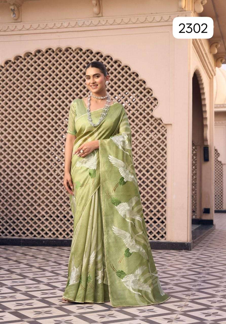 PURE TASAR SILK WITH BEAUTIFUL PALLU DESINGER AND BODY AND DESINGER BLOUSE