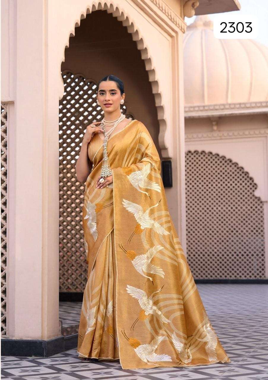 PURE TASAR SILK WITH BEAUTIFUL PALLU DESINGER AND BODY AND DESINGER BLOUSE