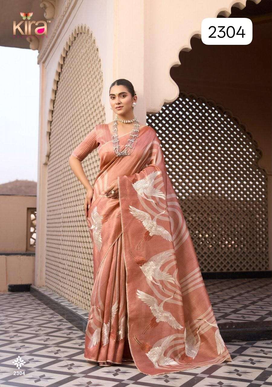 PURE TASAR SILK WITH BEAUTIFUL PALLU DESINGER AND BODY AND DESINGER BLOUSE