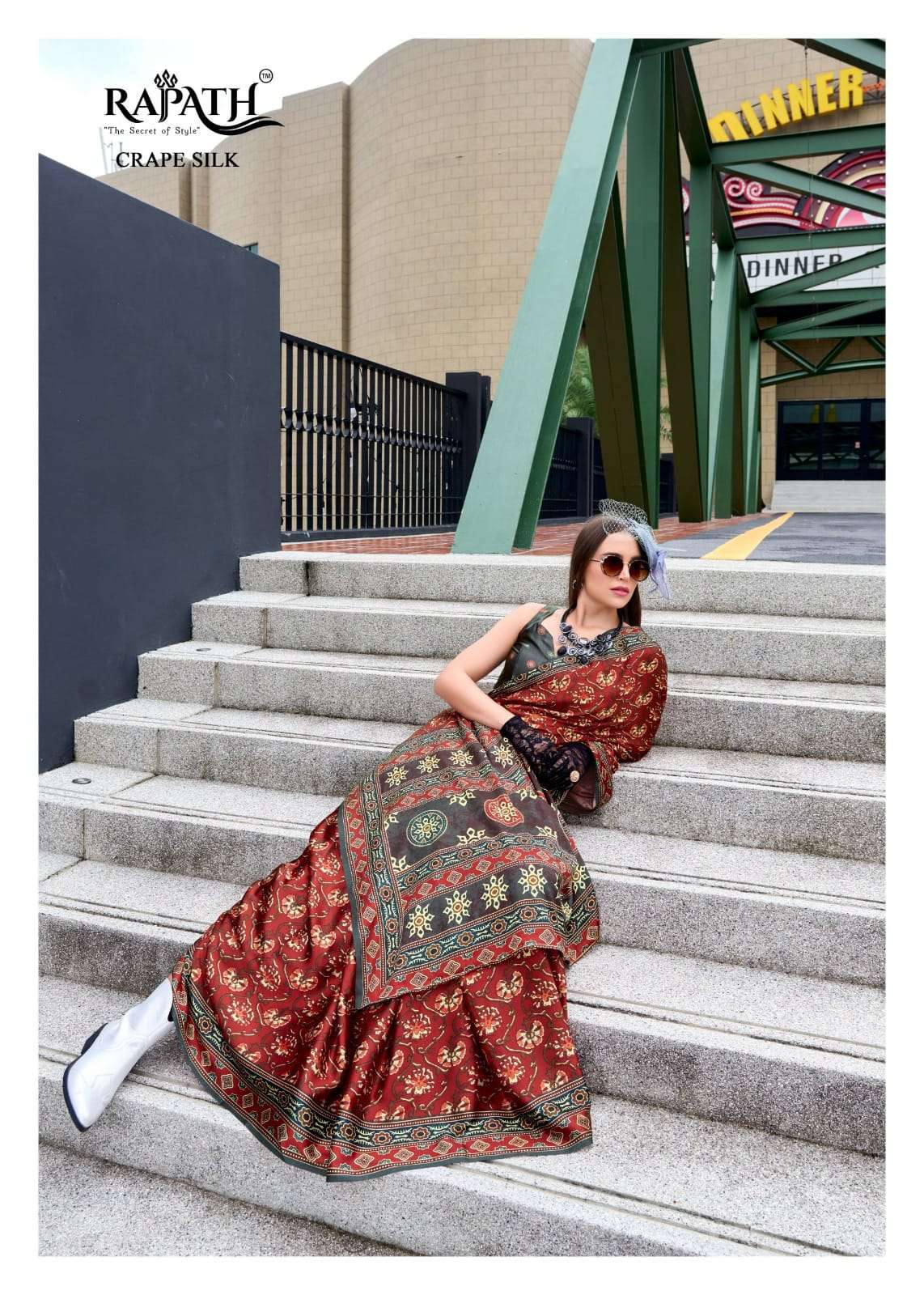 RAJPATH LAUNCHING NEW PURE SATTIN SILK WITH AJRAKH PRINT SAREE COLLECTION