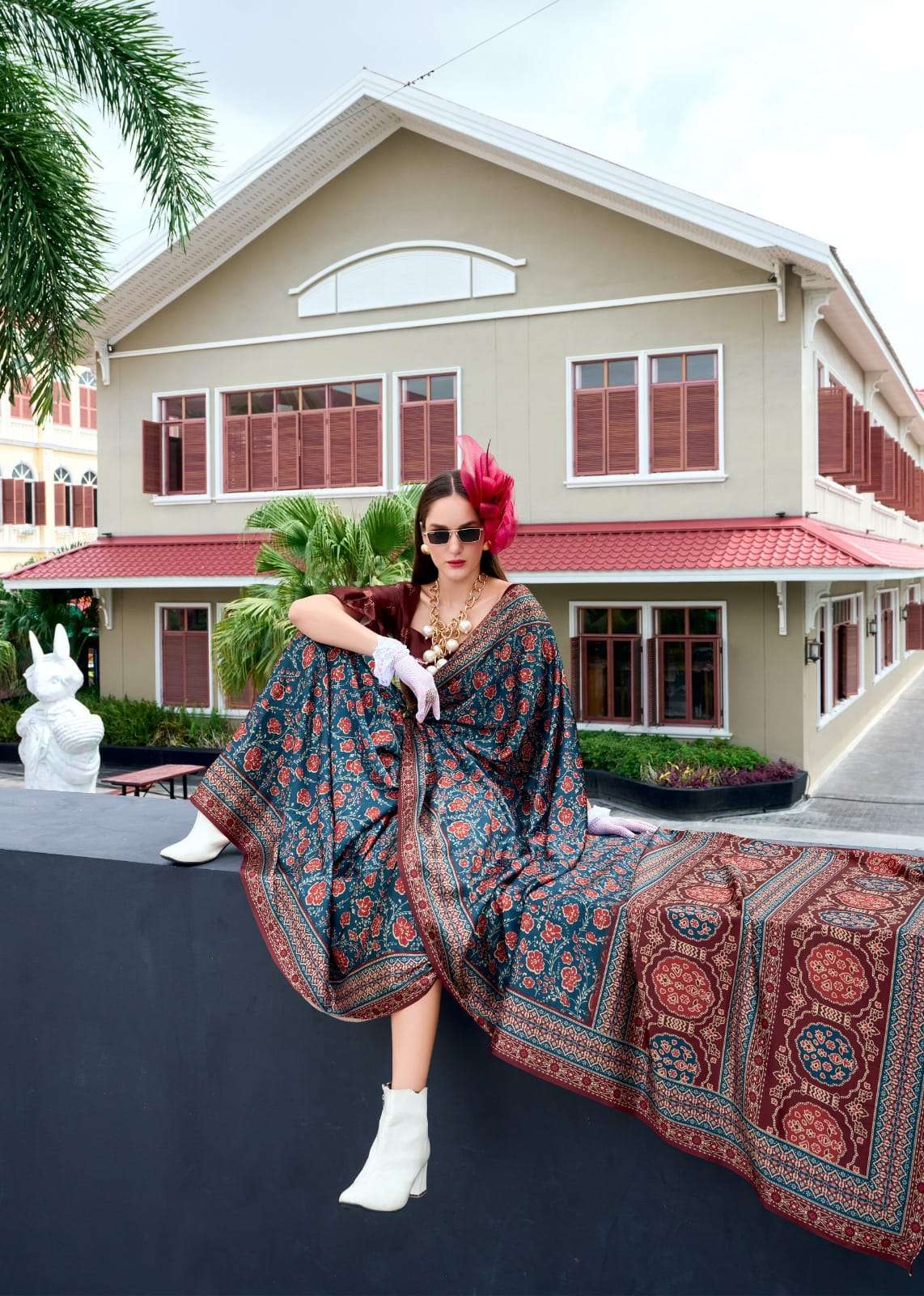 RAJPATH LAUNCHING NEW PURE SATTIN SILK WITH AJRAKH PRINT SAREE COLLECTION
