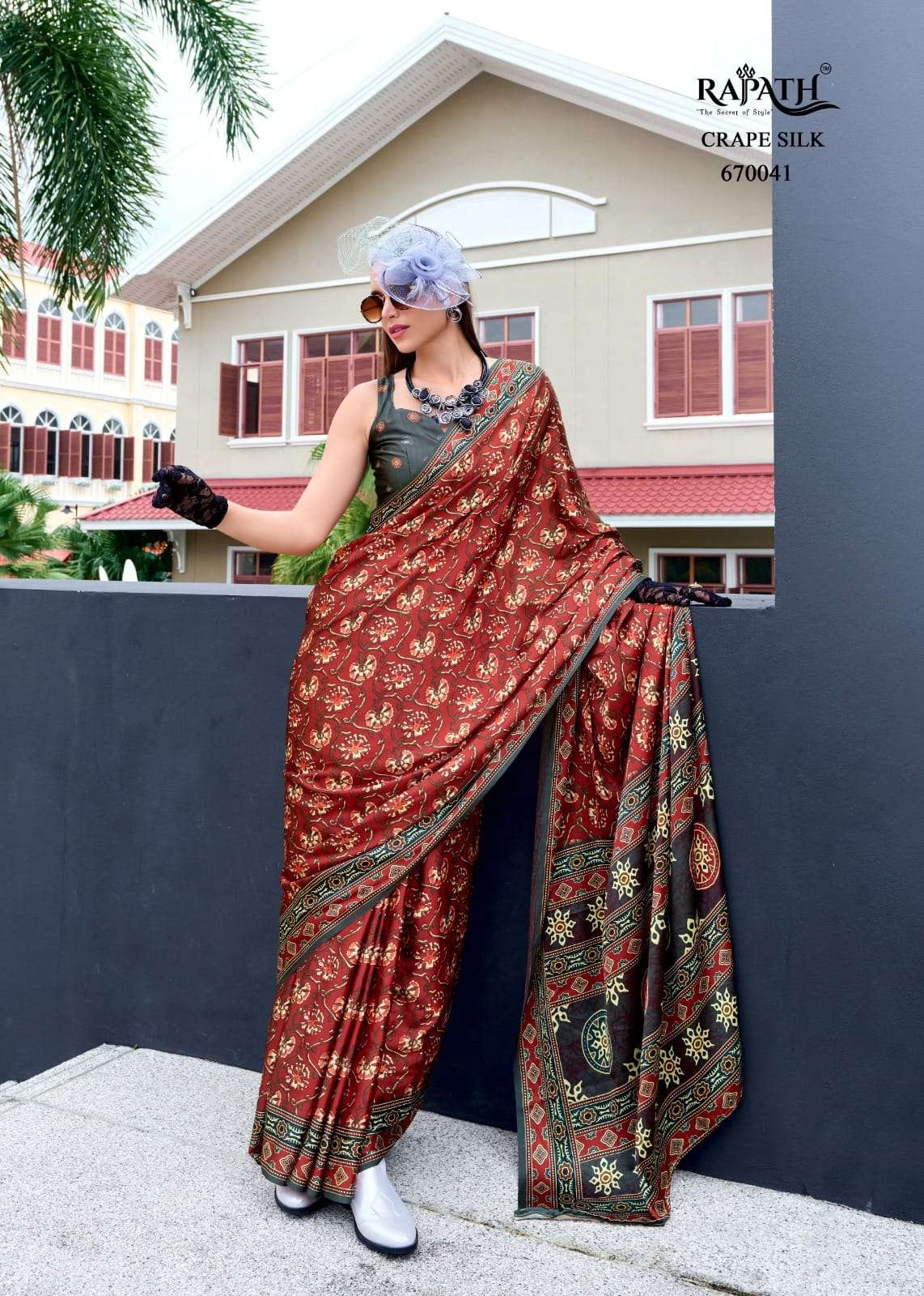 RAJPATH LAUNCHING NEW PURE SATTIN SILK WITH AJRAKH PRINT SAREE COLLECTION
