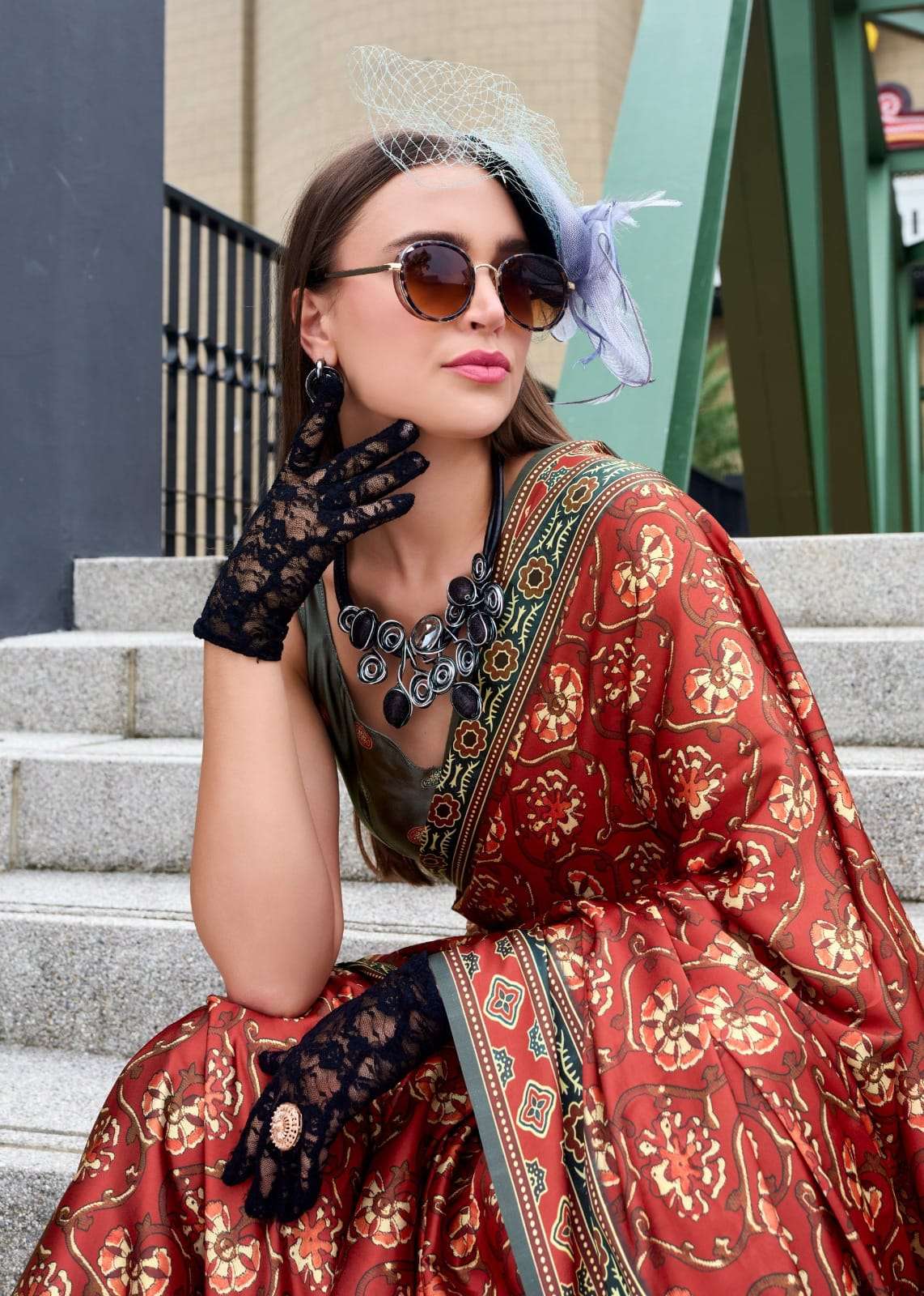RAJPATH LAUNCHING NEW PURE SATTIN SILK WITH AJRAKH PRINT SAREE COLLECTION