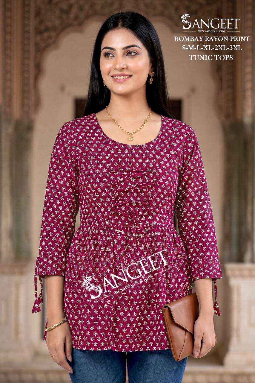 SANGEET BRAND LAUNCHING NEW RAYON PRINT FANCY TOP COLLECTION