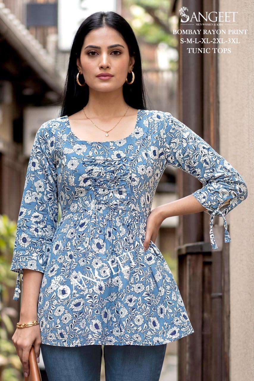 SANGEET BRAND LAUNCHING NEW RAYON PRINT FANCY TOP COLLECTION