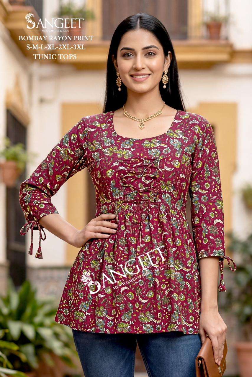SANGEET BRAND LAUNCHING NEW RAYON PRINT FANCY TOP COLLECTION