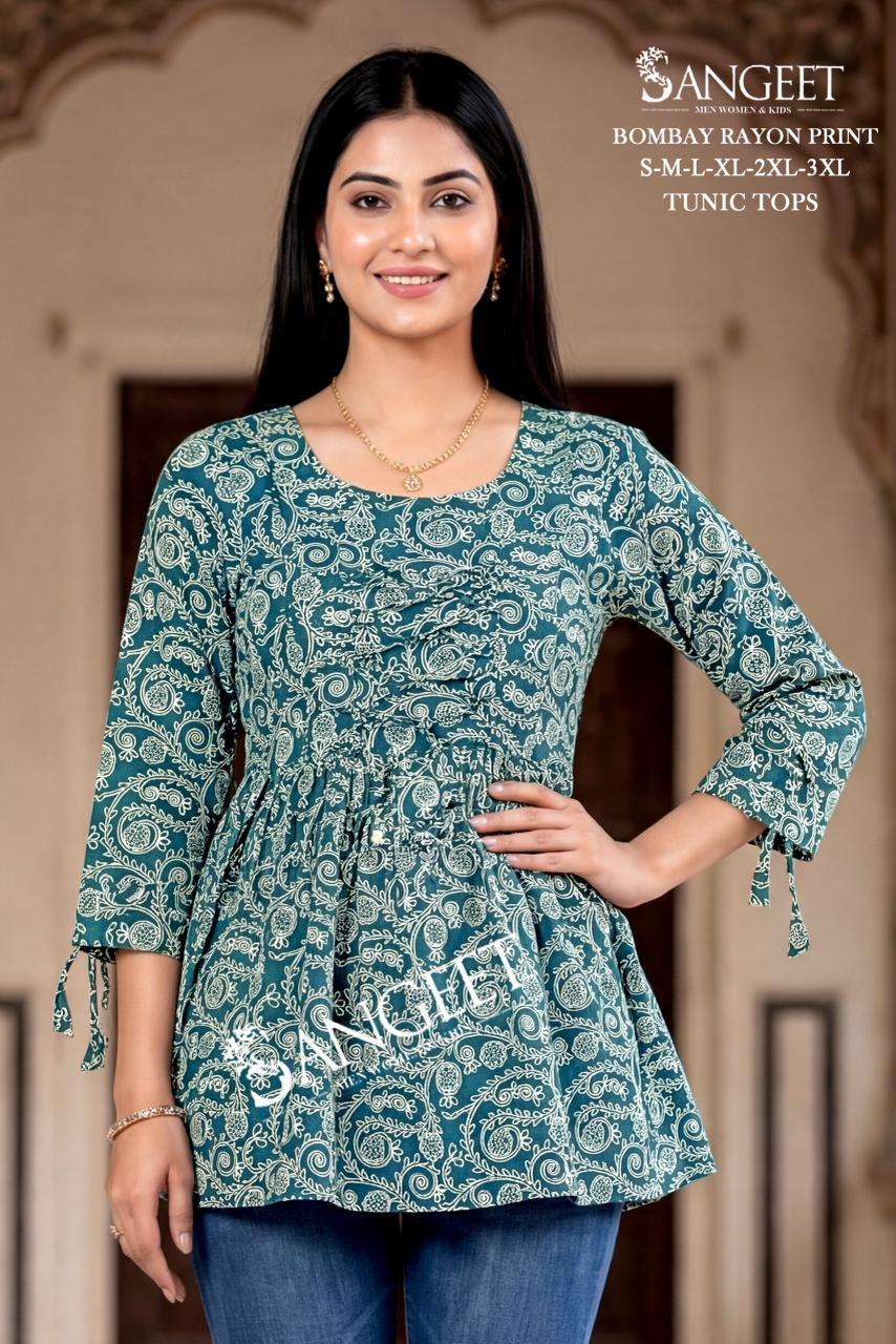 SANGEET BRAND LAUNCHING NEW RAYON PRINT FANCY TOP COLLECTION