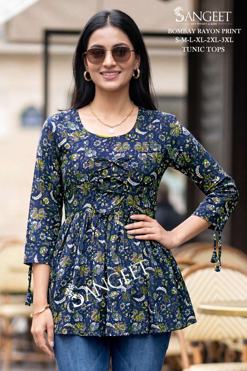 SANGEET BRAND LAUNCHING NEW RAYON PRINT FANCY TOP COLLECTION