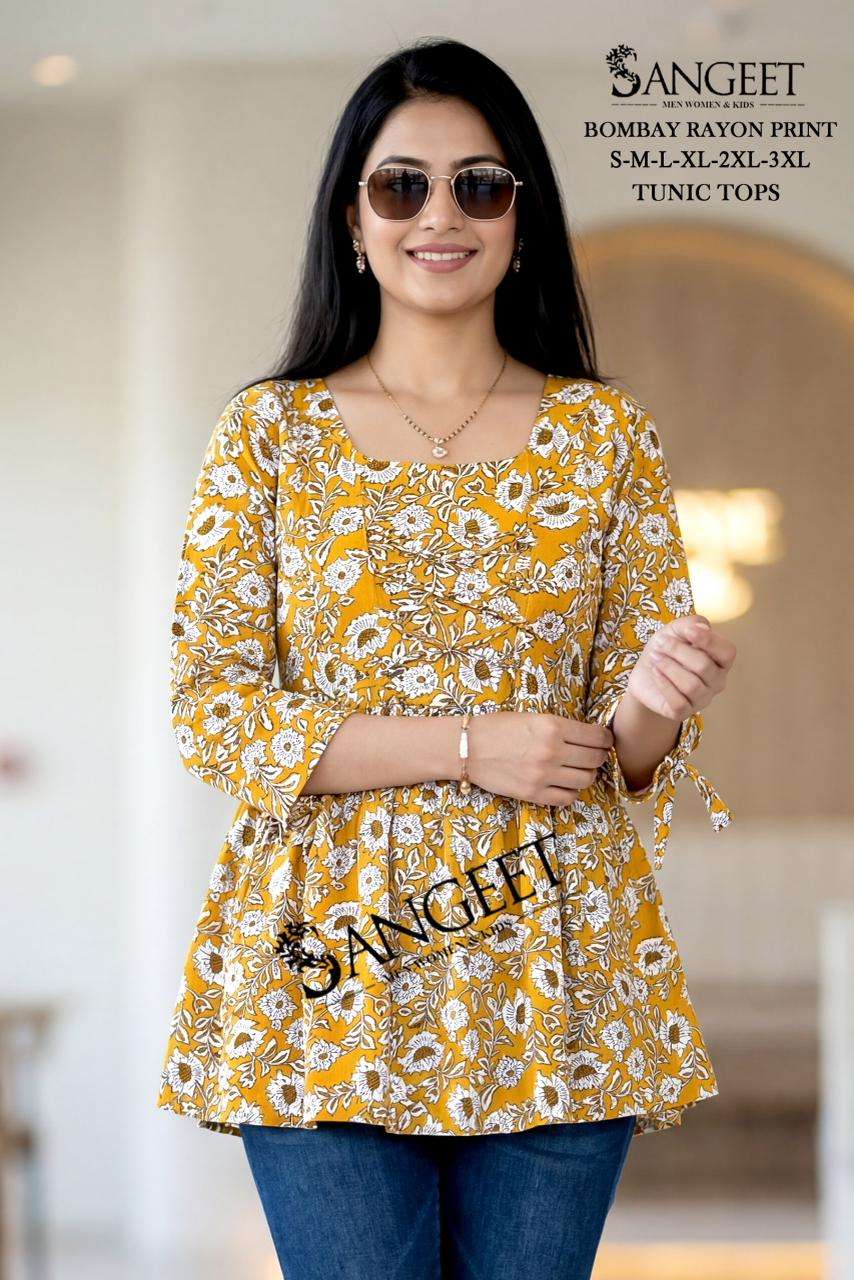 SANGEET BRAND LAUNCHING NEW RAYON PRINT FANCY TOP COLLECTION