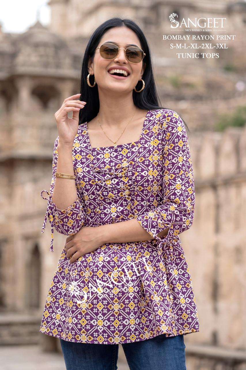SANGEET BRAND LAUNCHING NEW RAYON PRINT FANCY TOP COLLECTION