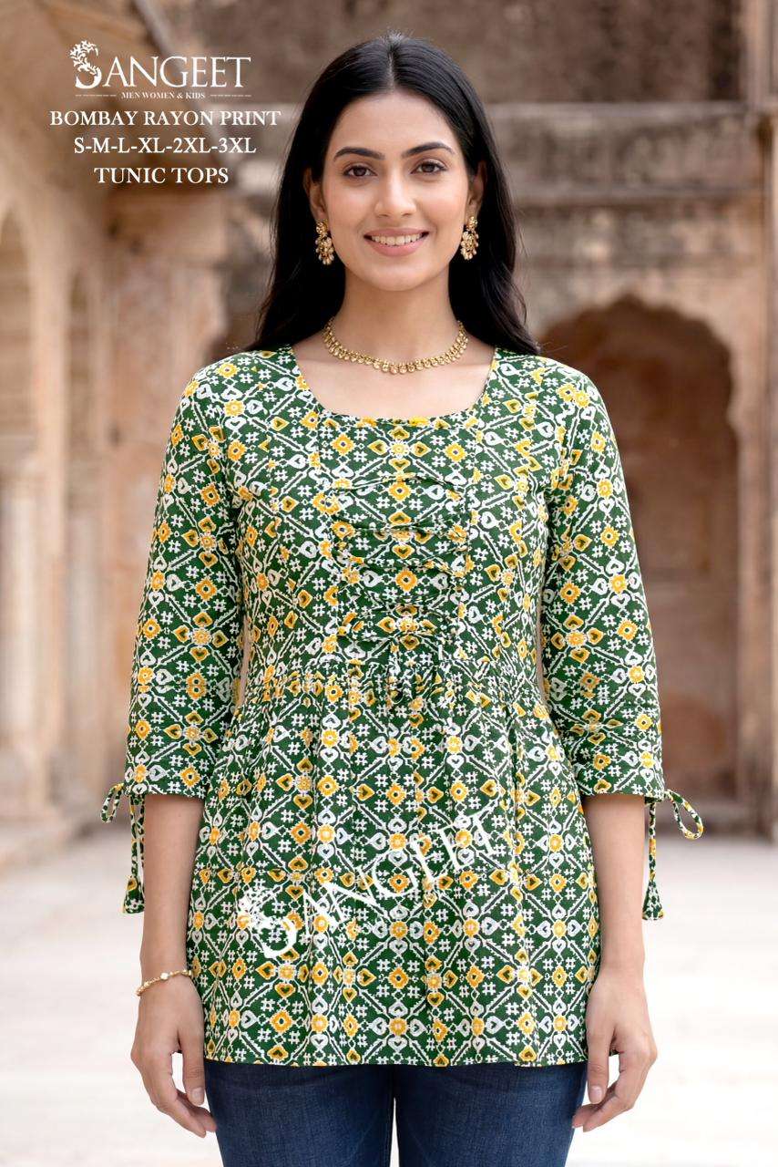 SANGEET BRAND LAUNCHING NEW RAYON PRINT FANCY TOP COLLECTION
