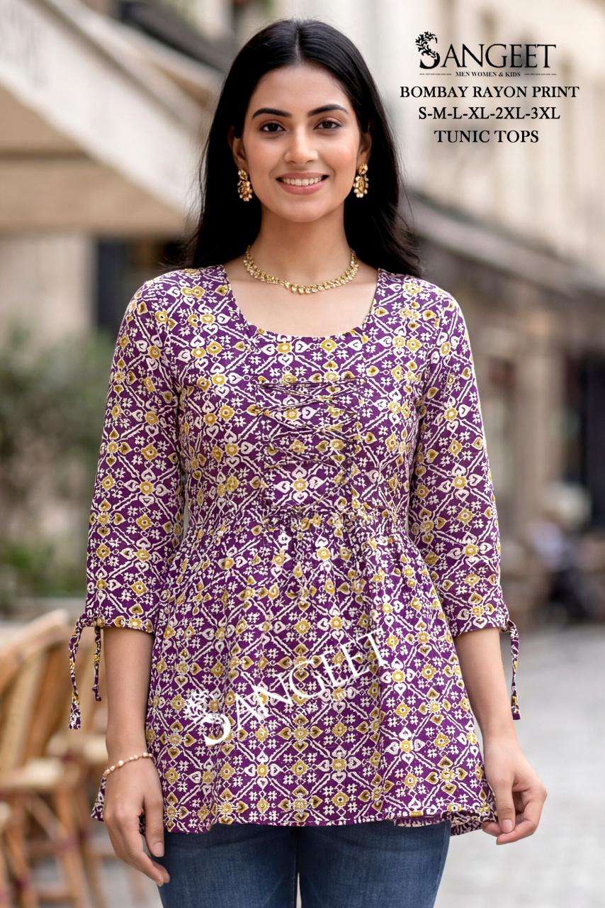 SANGEET BRAND LAUNCHING NEW RAYON PRINT FANCY TOP COLLECTION