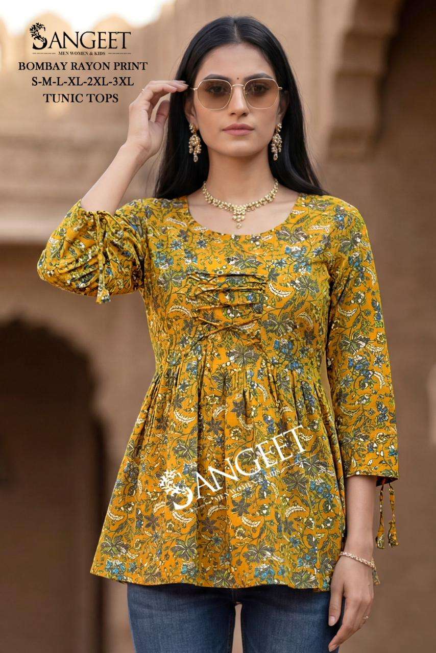 SANGEET BRAND LAUNCHING NEW RAYON PRINT FANCY TOP COLLECTION