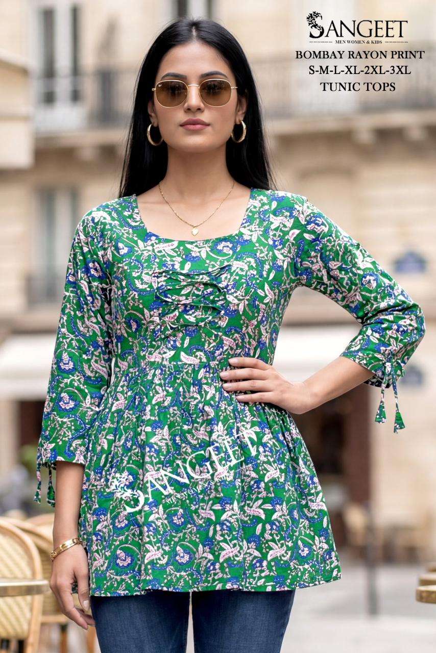 SANGEET BRAND LAUNCHING NEW RAYON PRINT FANCY TOP COLLECTION