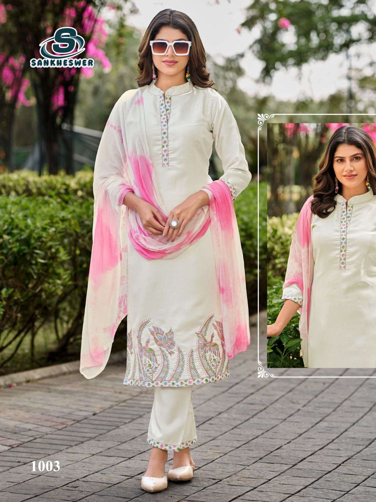 SANKHESWER LAUNCH GLASS ROMAN SILK WITH LINING KURTI SET COLLECTION AAMAAL VOL-1