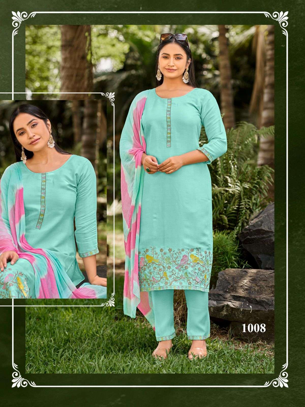 SANKHESWER LAUNCH GLASS ROMAN SILK WITH LINING KURTI SET COLLECTION AAMAAL VOL-1