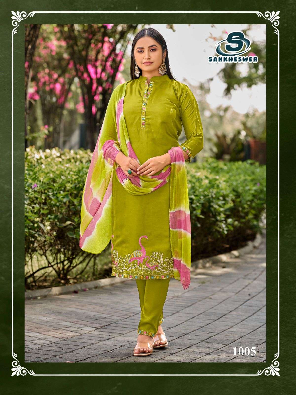 SANKHESWER LAUNCH GLASS ROMAN SILK WITH LINING KURTI SET COLLECTION AAMAAL VOL-1