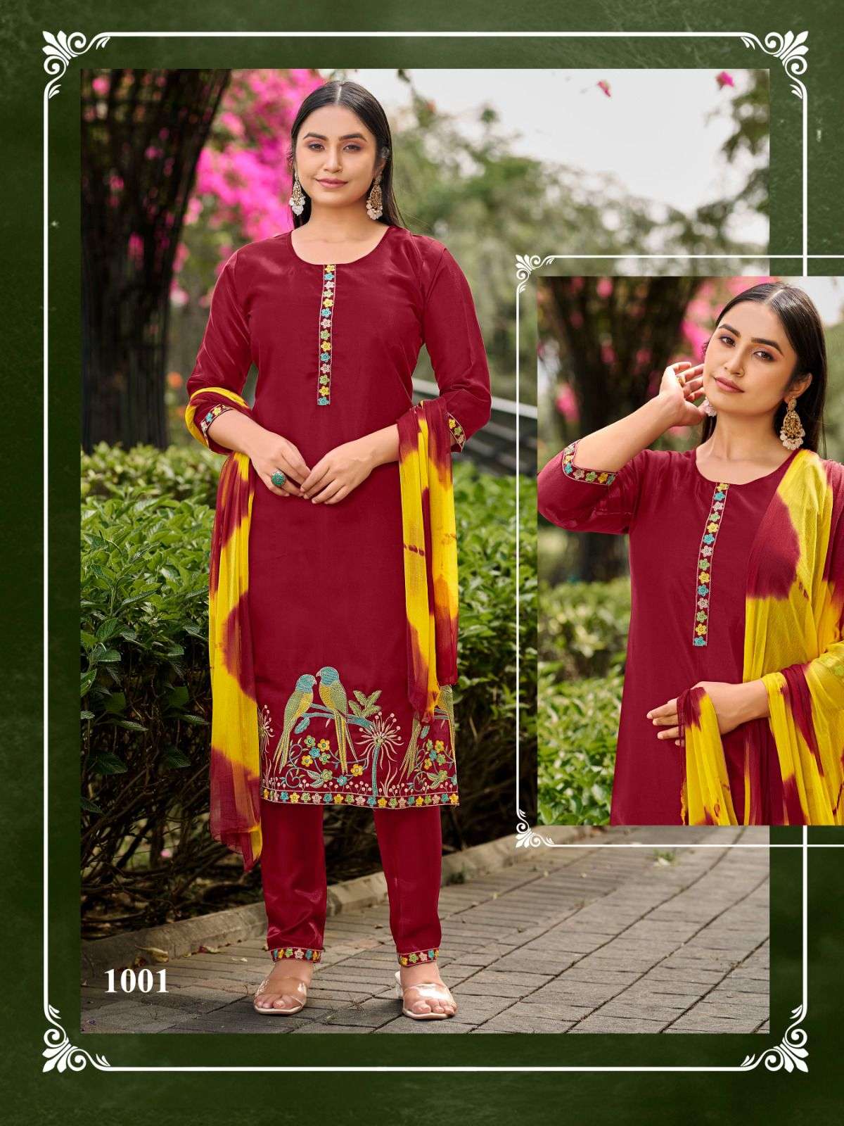 SANKHESWER LAUNCH GLASS ROMAN SILK WITH LINING KURTI SET COLLECTION AAMAAL VOL-1