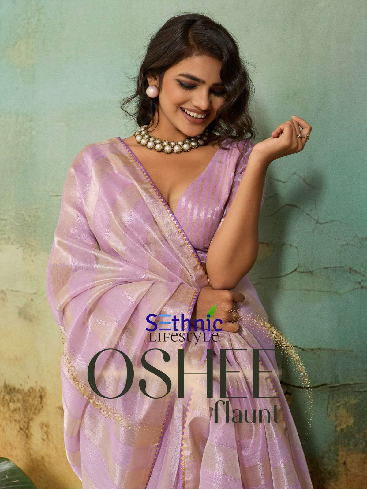 SETHNIC LIFESTYLES LAUNCHING COTTON SILK BLEND BROAD STRIPES PATTERN AND ZARI PATTA SAREE  OSHEE CATALOG