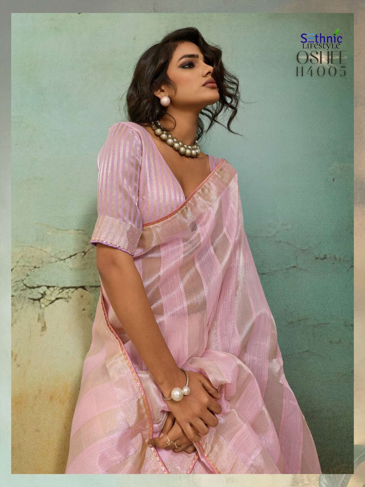 SETHNIC LIFESTYLES LAUNCHING COTTON SILK BLEND BROAD STRIPES PATTERN AND ZARI PATTA SAREE  OSHEE CATALOG