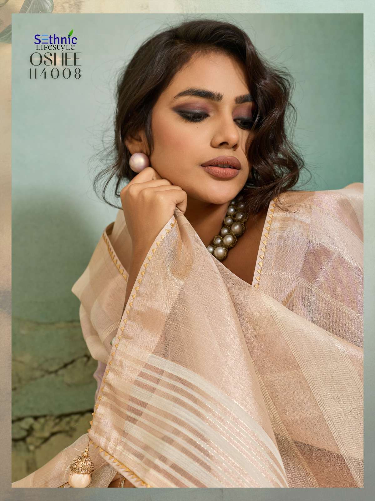 SETHNIC LIFESTYLES LAUNCHING COTTON SILK BLEND BROAD STRIPES PATTERN AND ZARI PATTA SAREE  OSHEE CATALOG