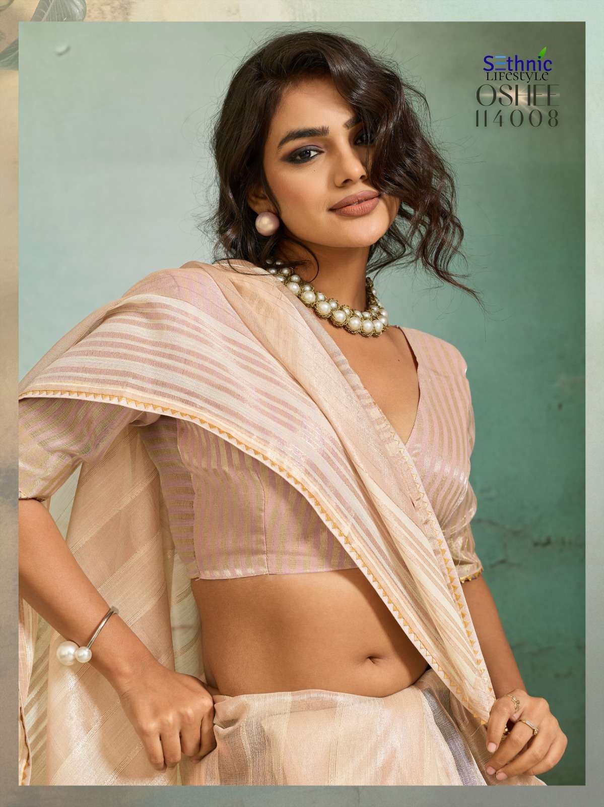 SETHNIC LIFESTYLES LAUNCHING COTTON SILK BLEND BROAD STRIPES PATTERN AND ZARI PATTA SAREE  OSHEE CATALOG