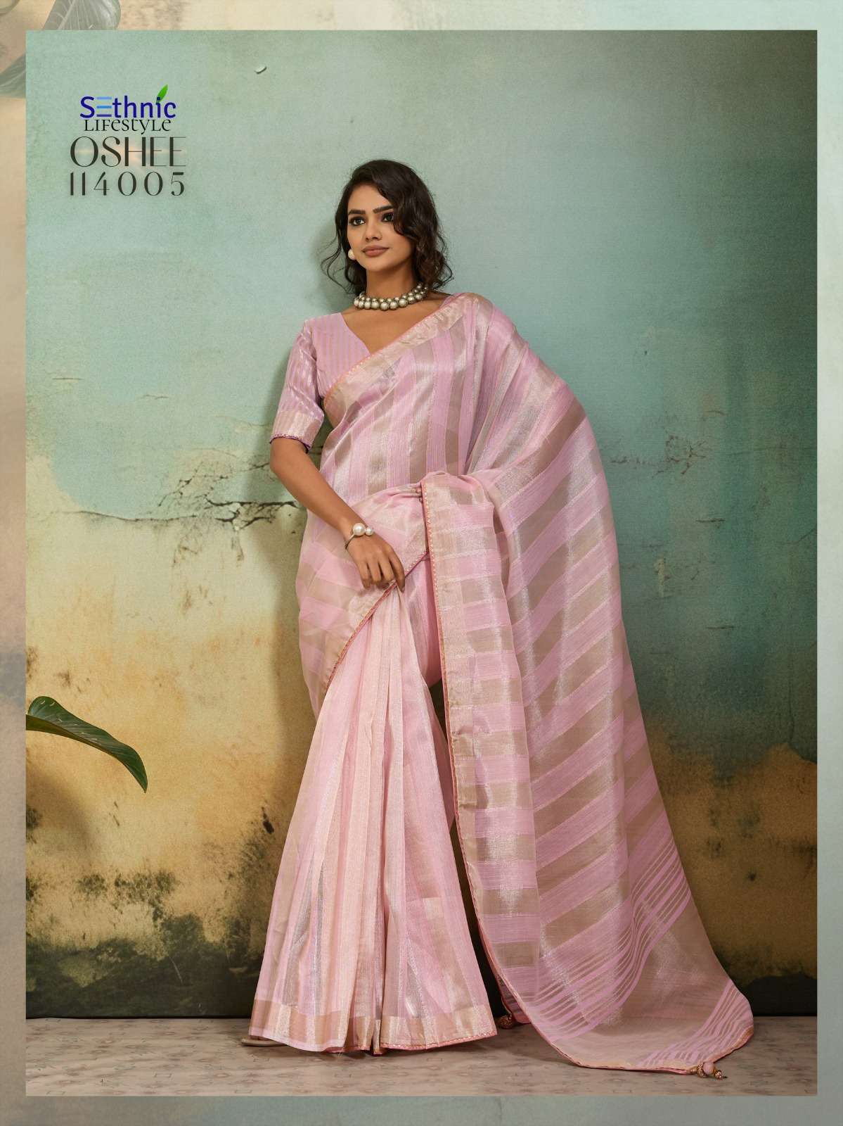 SETHNIC LIFESTYLES LAUNCHING COTTON SILK BLEND BROAD STRIPES PATTERN AND ZARI PATTA SAREE  OSHEE CATALOG