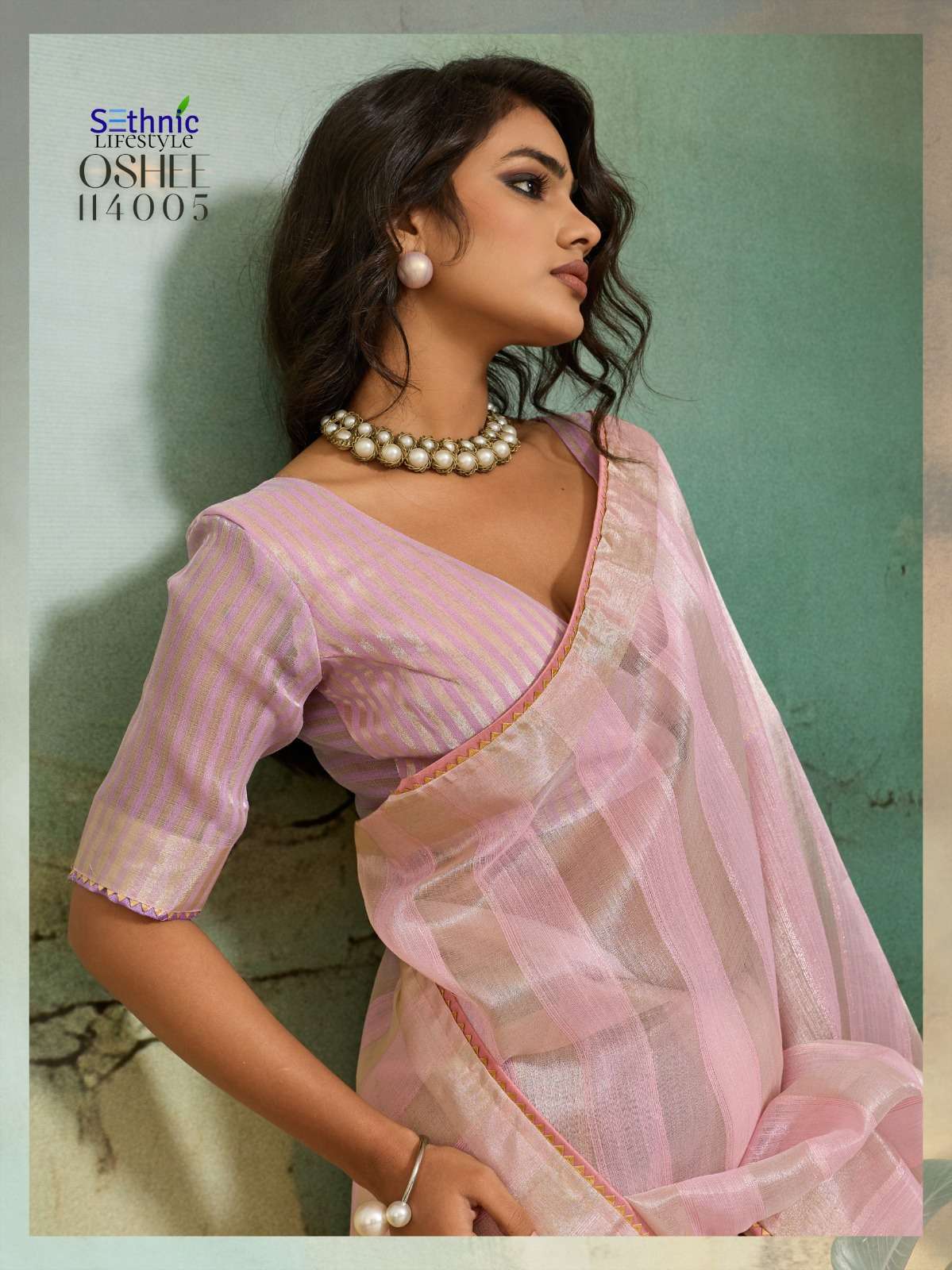 SETHNIC LIFESTYLES LAUNCHING COTTON SILK BLEND BROAD STRIPES PATTERN AND ZARI PATTA SAREE  OSHEE CATALOG