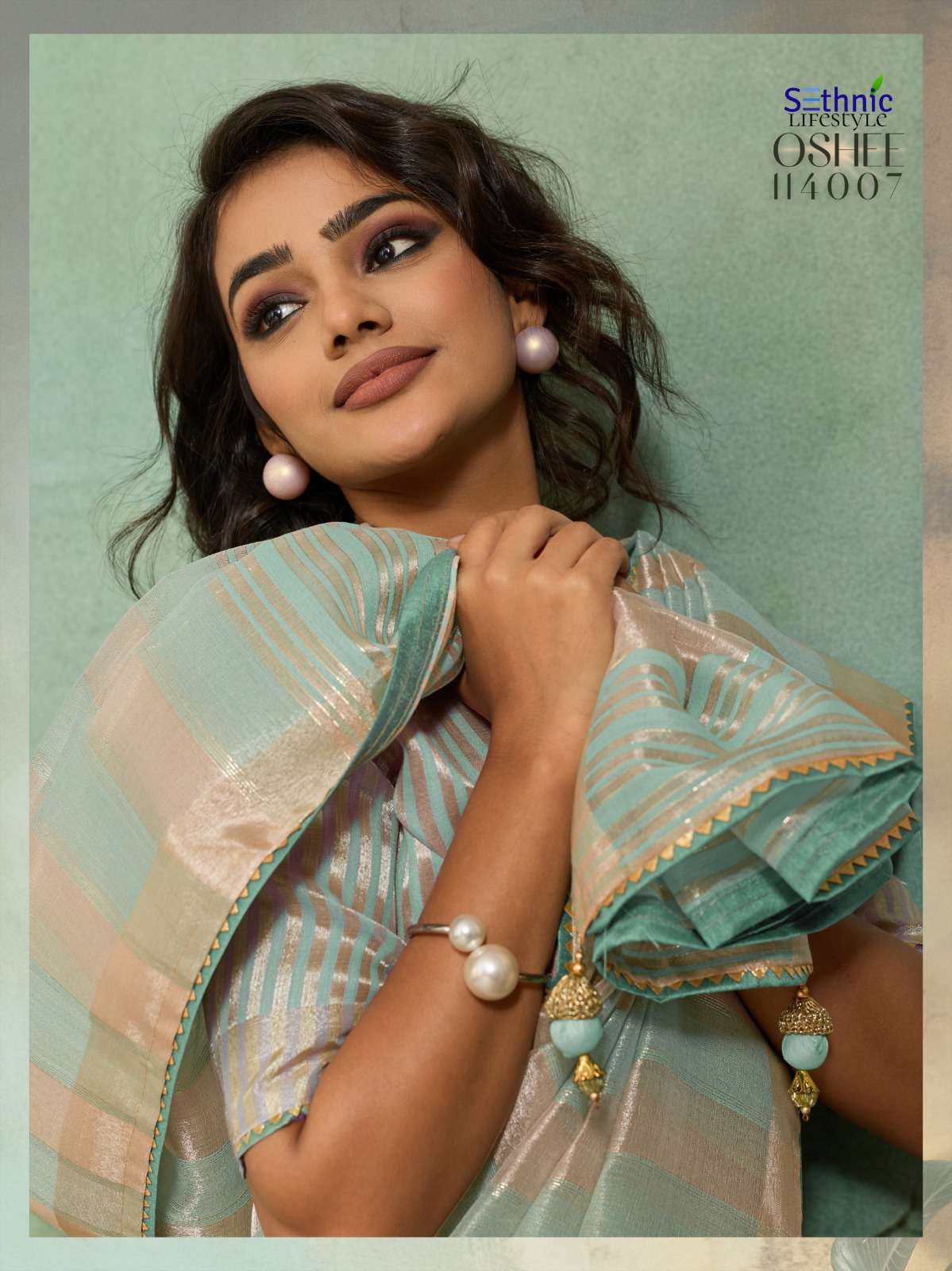 SETHNIC LIFESTYLES LAUNCHING COTTON SILK BLEND BROAD STRIPES PATTERN AND ZARI PATTA SAREE  OSHEE CATALOG