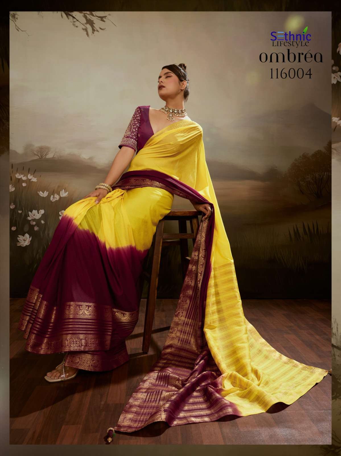 SETHNIC LIFESTYLES LAUNCHING SOFT CHIFFON SAREE COLLECTION OMBREA CATALOG