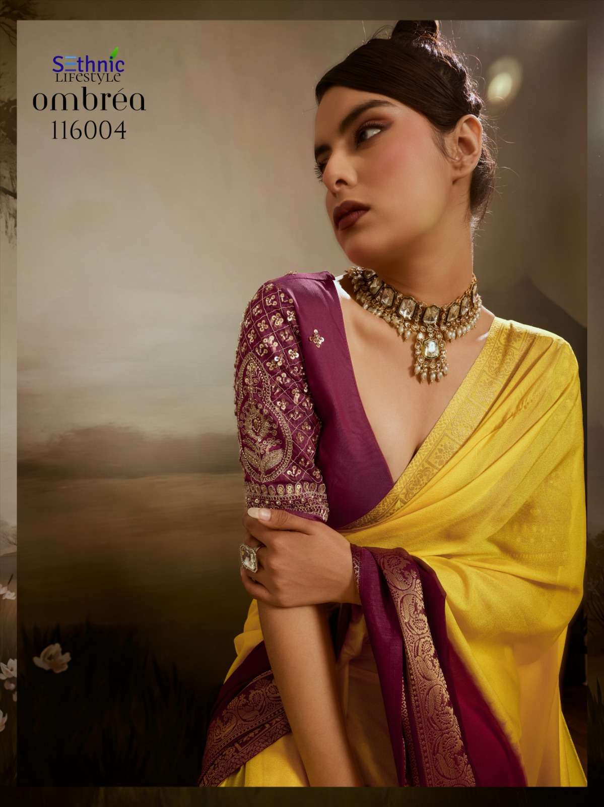 SETHNIC LIFESTYLES LAUNCHING SOFT CHIFFON SAREE COLLECTION OMBREA CATALOG