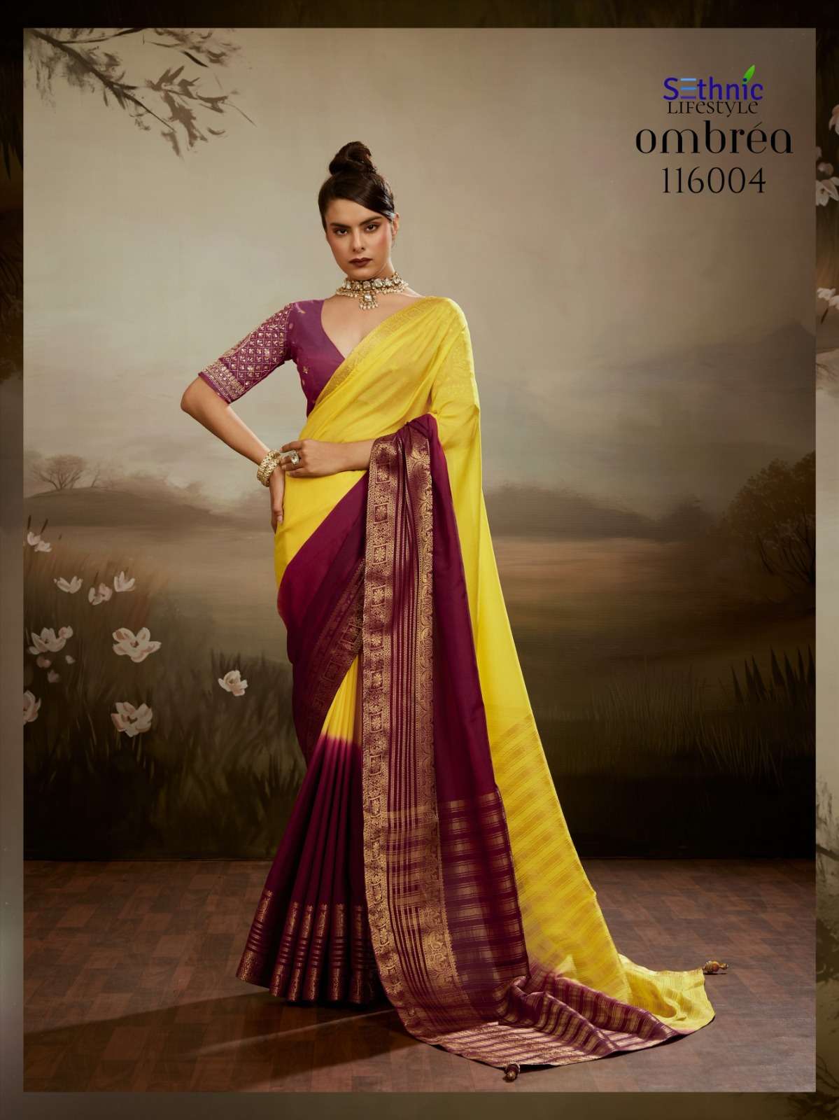 SETHNIC LIFESTYLES LAUNCHING SOFT CHIFFON SAREE COLLECTION OMBREA CATALOG