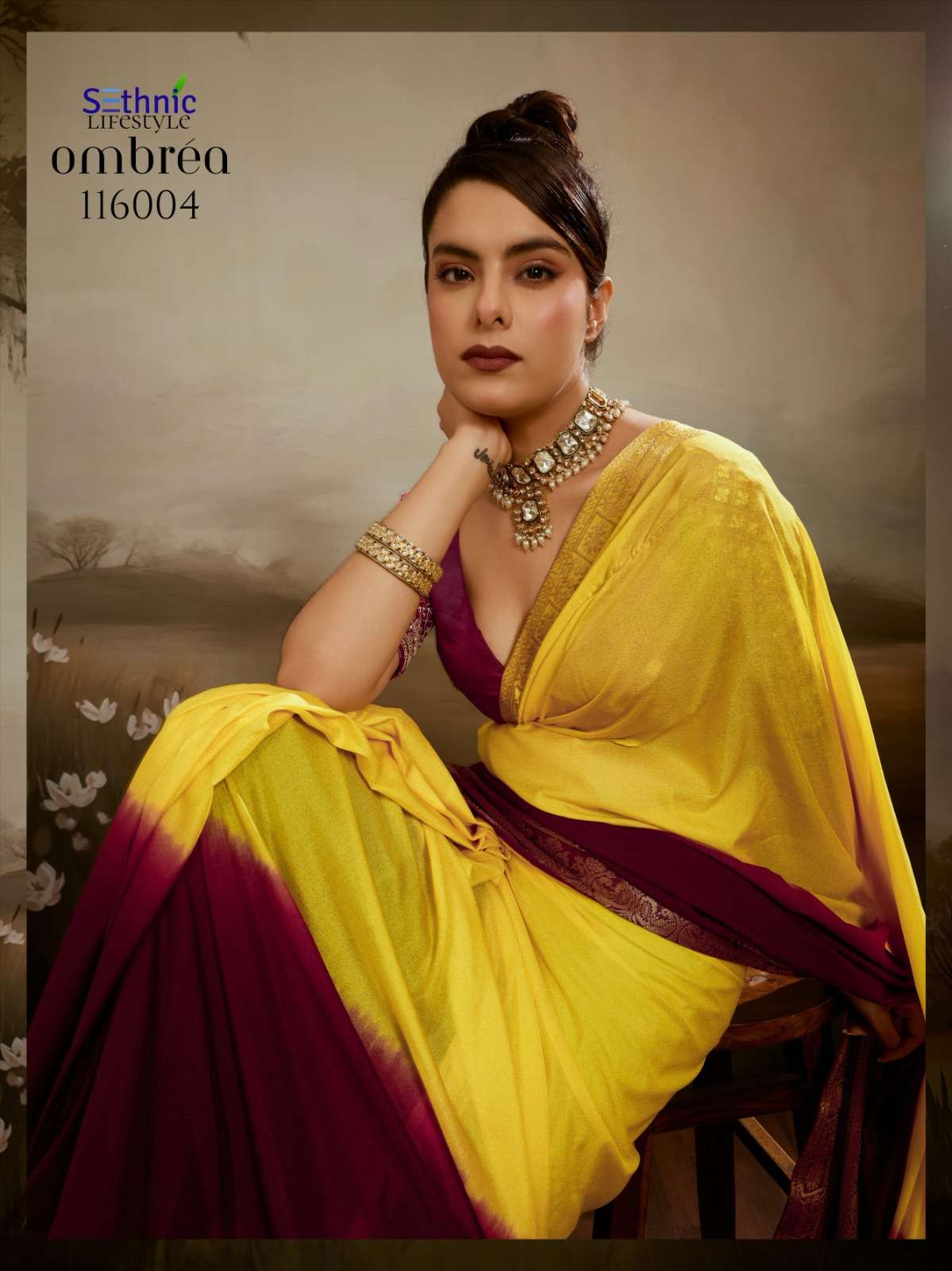 SETHNIC LIFESTYLES LAUNCHING SOFT CHIFFON SAREE COLLECTION OMBREA CATALOG
