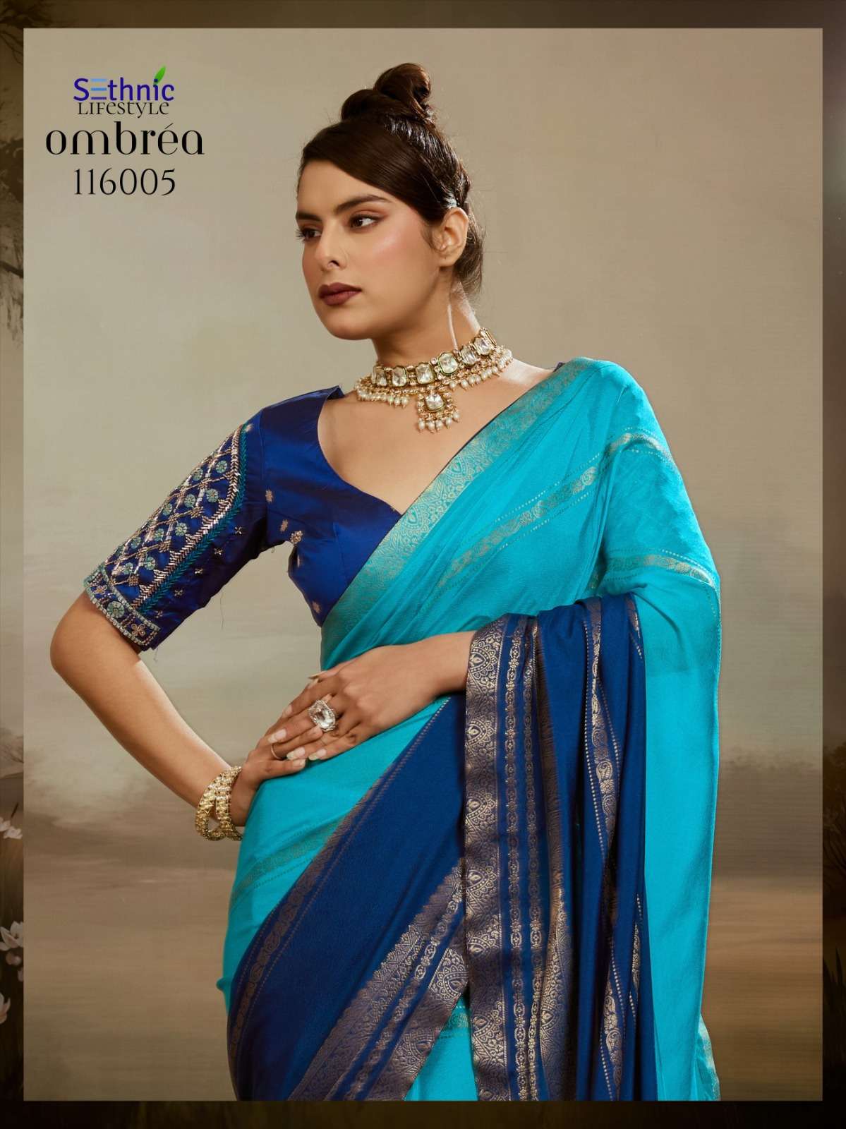 SETHNIC LIFESTYLES LAUNCHING SOFT CHIFFON SAREE COLLECTION OMBREA CATALOG