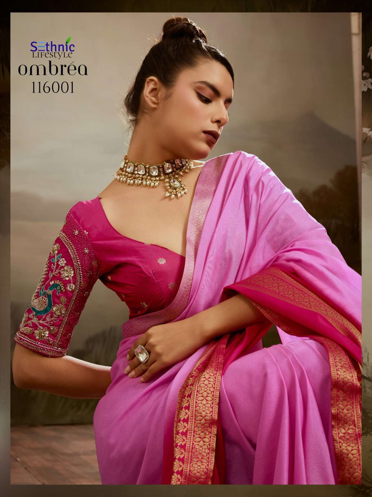 SETHNIC LIFESTYLES LAUNCHING SOFT CHIFFON SAREE COLLECTION OMBREA CATALOG