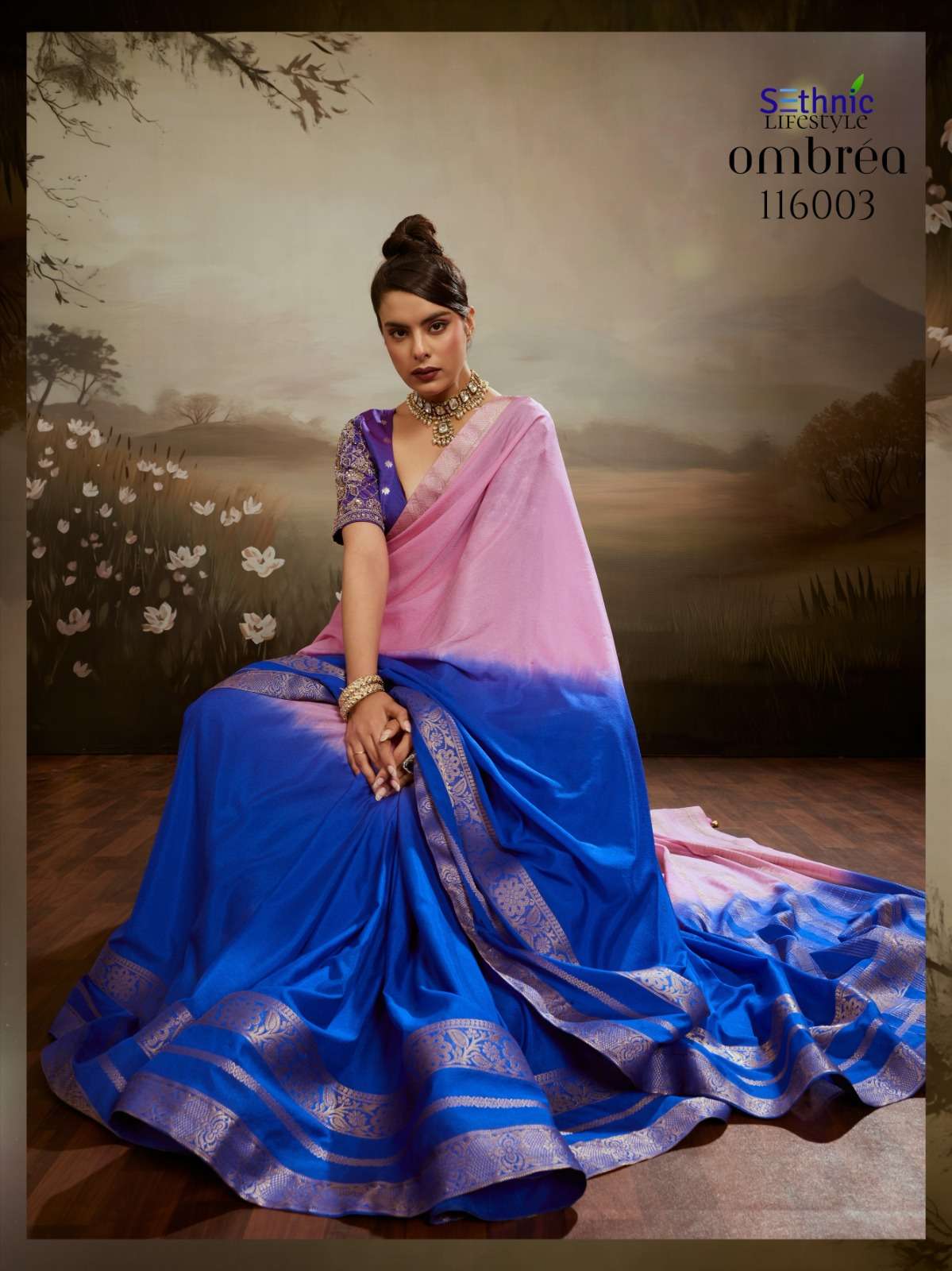 SETHNIC LIFESTYLES LAUNCHING SOFT CHIFFON SAREE COLLECTION OMBREA CATALOG