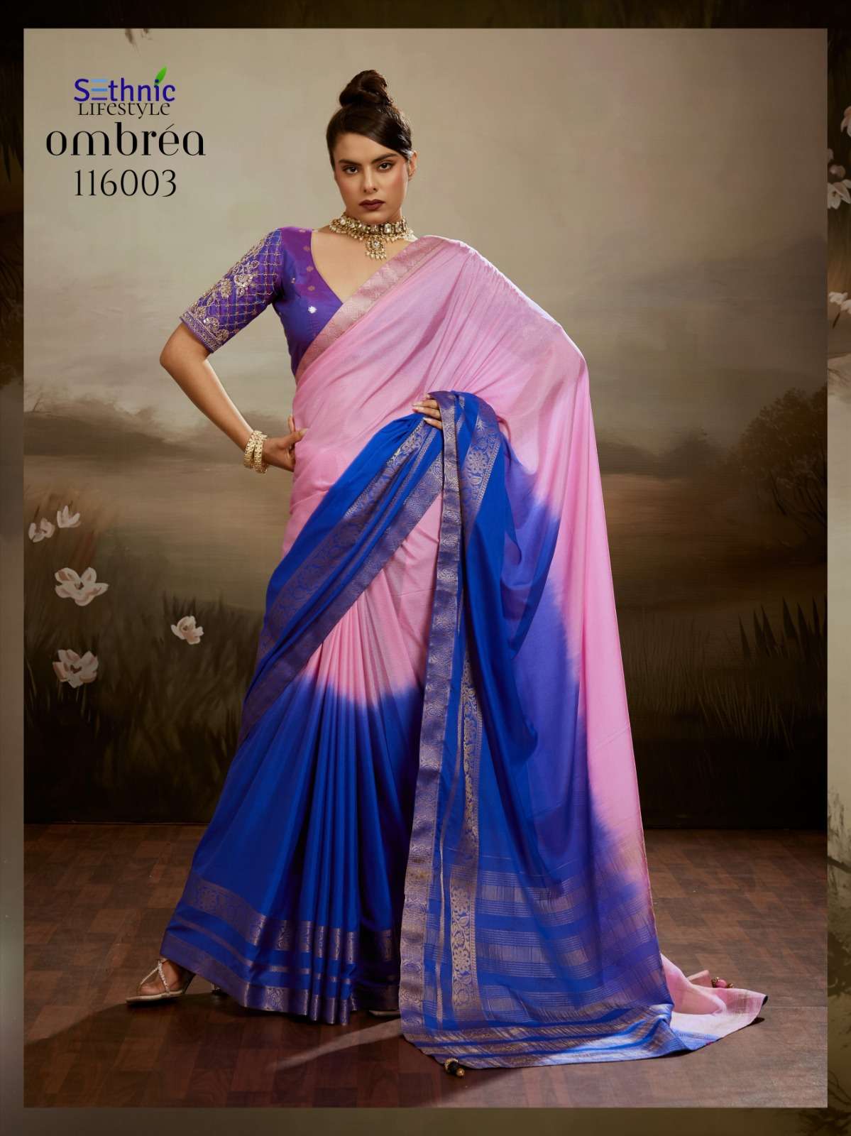 SETHNIC LIFESTYLES LAUNCHING SOFT CHIFFON SAREE COLLECTION OMBREA CATALOG