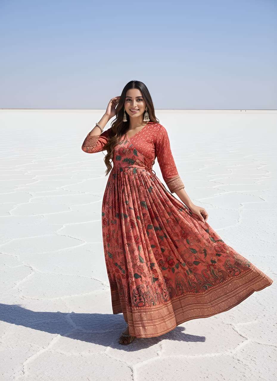 SILK BLEND FEBRIC PRINTED GOWN COLLECTION