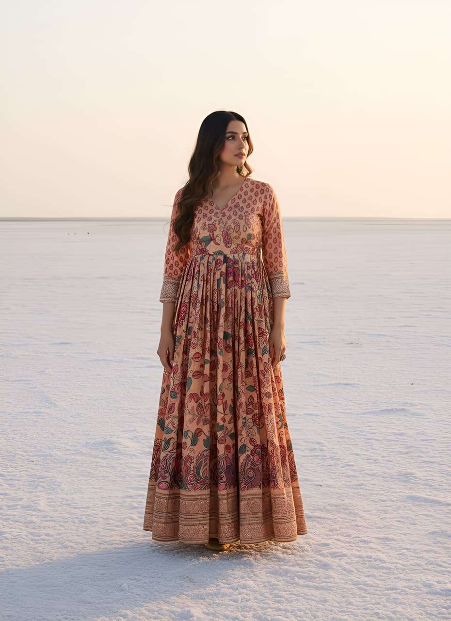 SILK BLEND FEBRIC PRINTED GOWN COLLECTION
