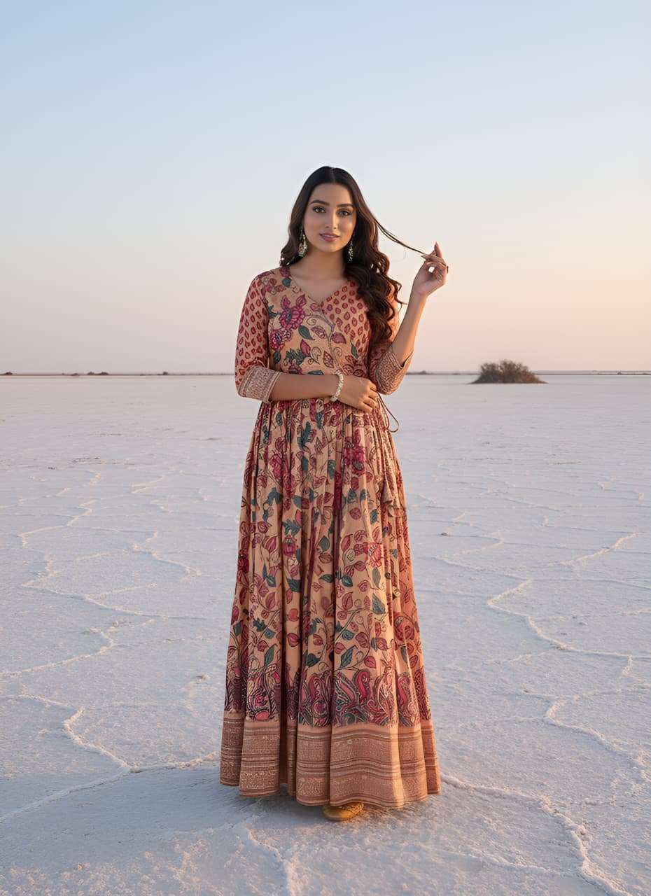 SILK BLEND FEBRIC PRINTED GOWN COLLECTION