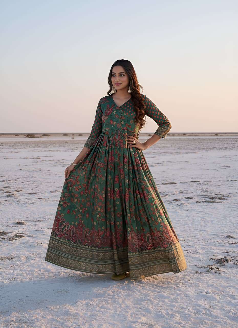SILK BLEND FEBRIC PRINTED GOWN COLLECTION