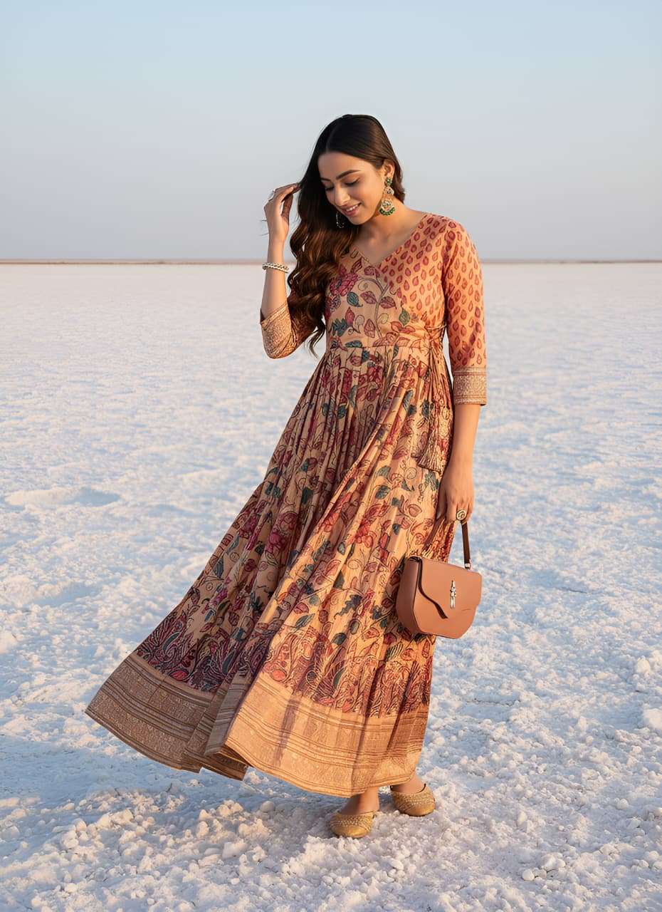 SILK BLEND FEBRIC PRINTED GOWN COLLECTION