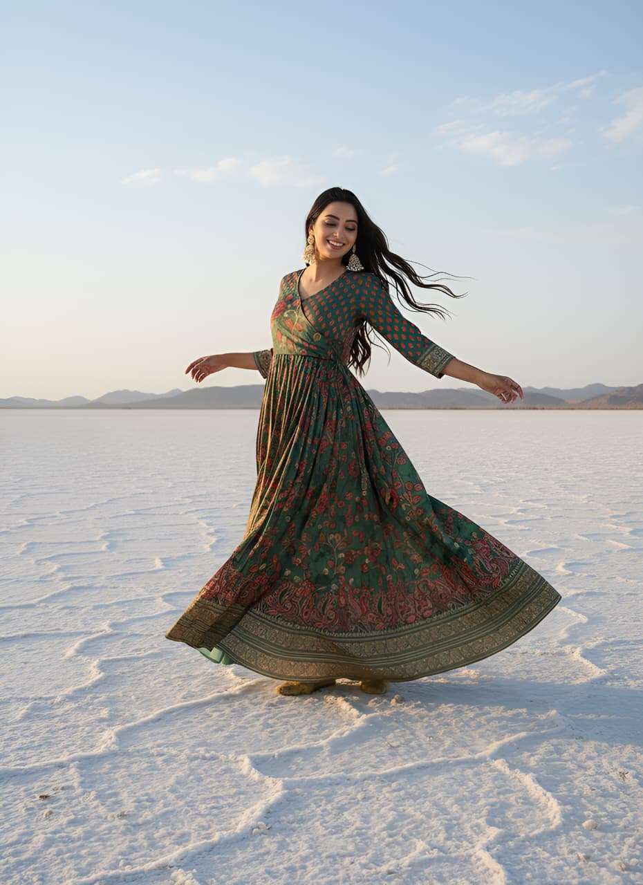 SILK BLEND FEBRIC PRINTED GOWN COLLECTION