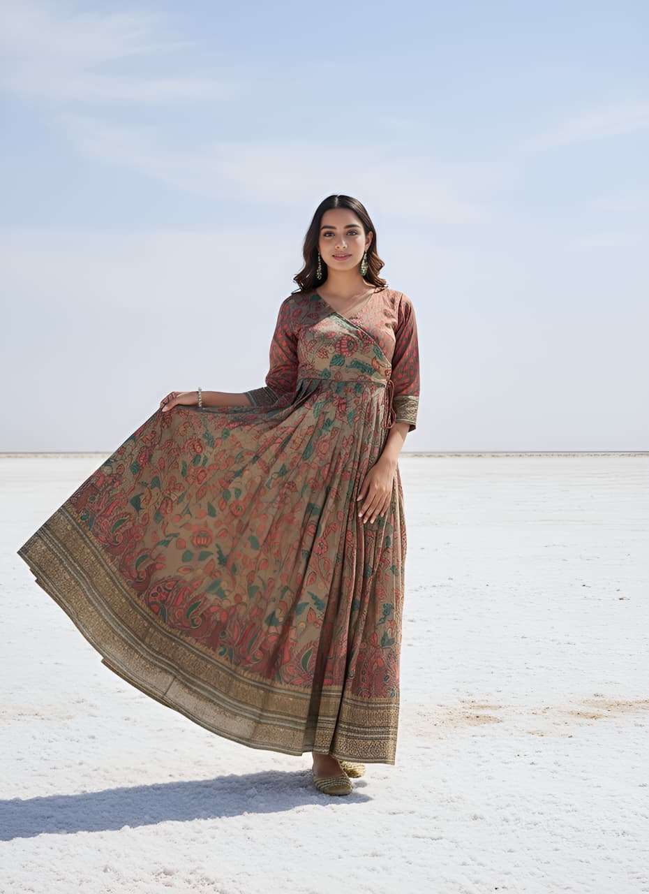 SILK BLEND FEBRIC PRINTED GOWN COLLECTION
