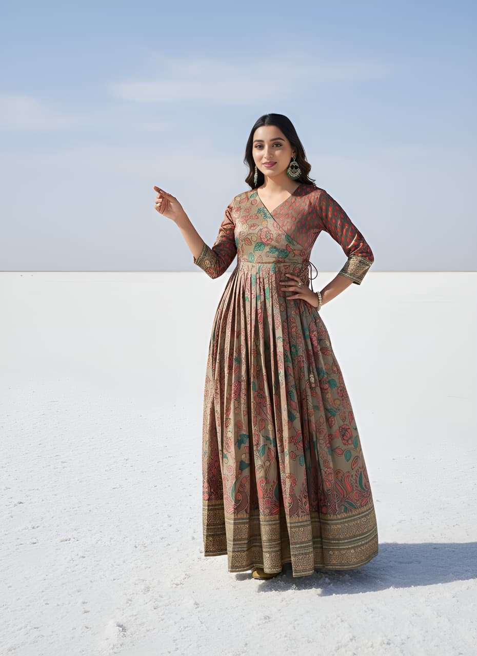 SILK BLEND FEBRIC PRINTED GOWN COLLECTION