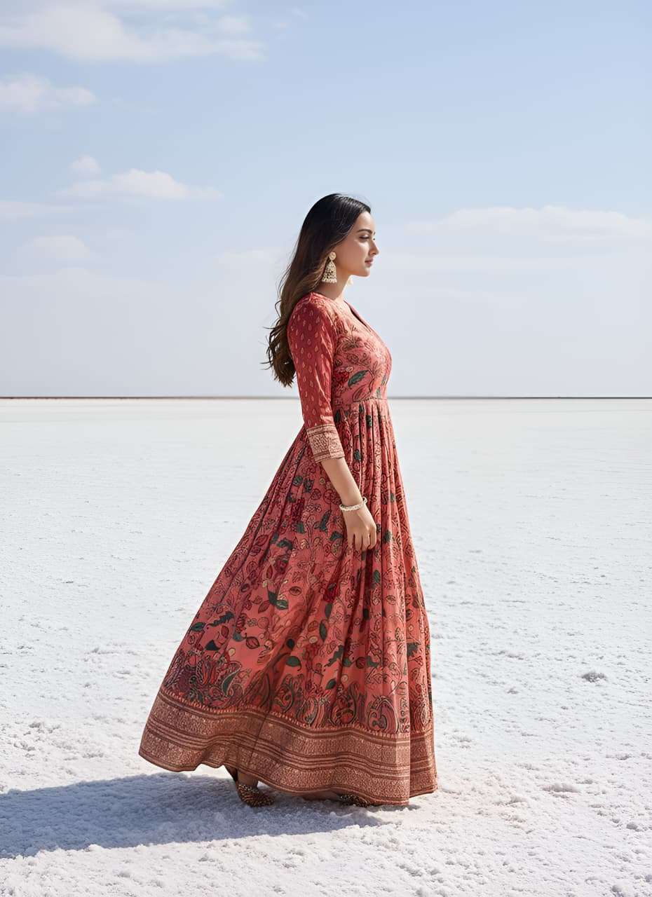 SILK BLEND FEBRIC PRINTED GOWN COLLECTION
